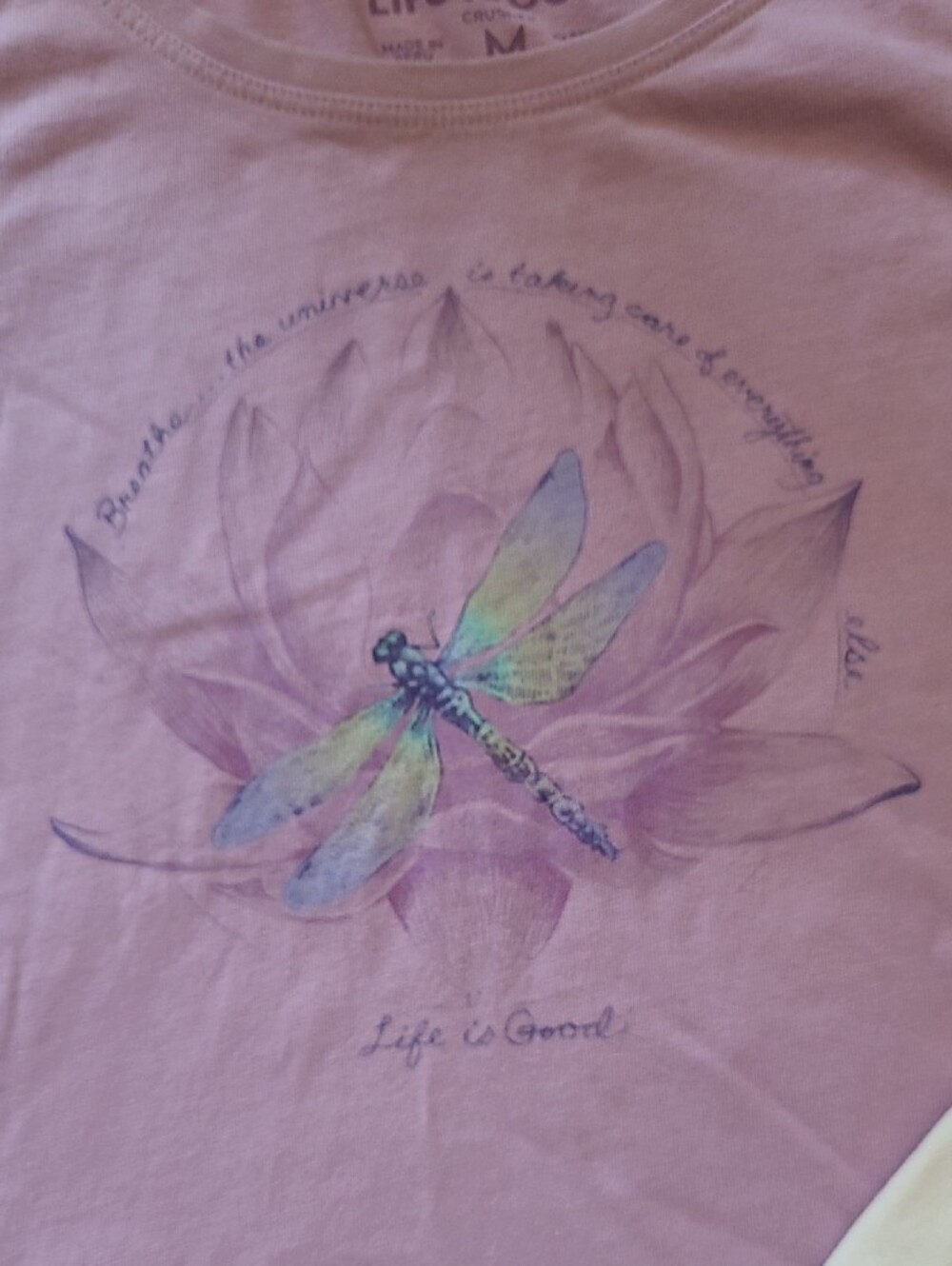 Life Is Good Womens Medium Lavender and Cream Graphic Tank Top Duo - Picture 3 of 6
